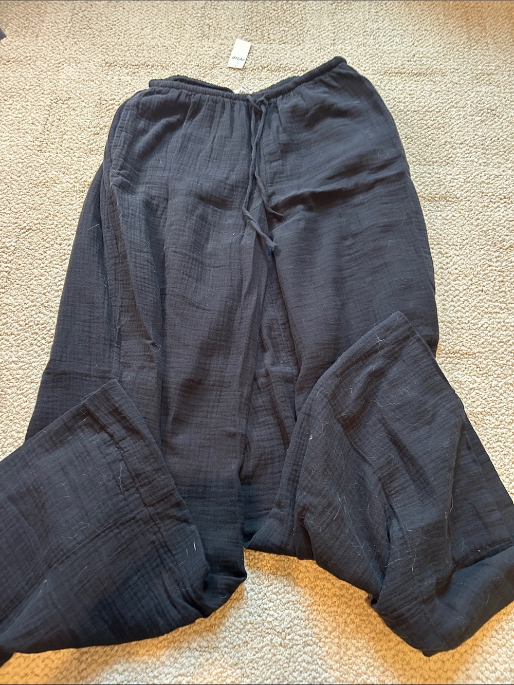 NWT Aerie Women’s Gauze Black Lightweight Drawstring Pants, size M